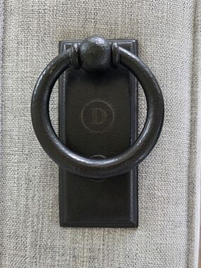 Pottery Barn Black Hammered Ring Pull Door Knocker With D Monogram